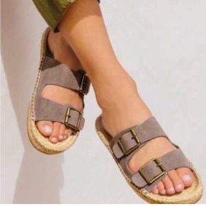 Soludos Elba 2 Strap Flat Espadrille Sandals Size 8